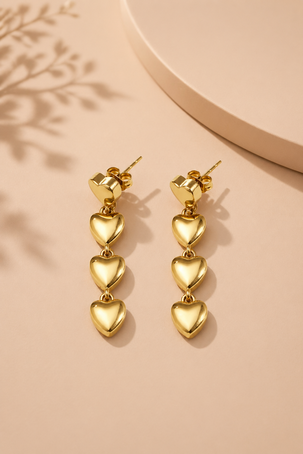 Goldene Herz Ohrringe