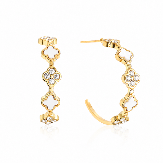 Clover Creolen Gold/Silber