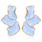 Blumen Ohrringe Blau Gold