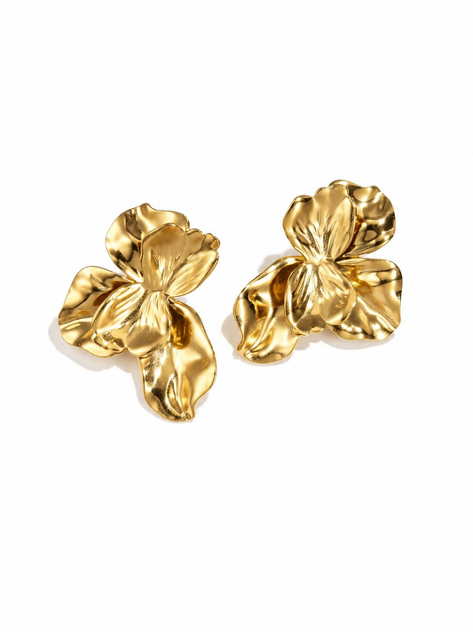 Golden Flower Statement Ohrringe